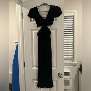 Boutique cutout midi dress in black